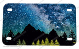 Mountains Galaxy Outer Space Motorcycle Metal License Plate - OwnTheAvenue