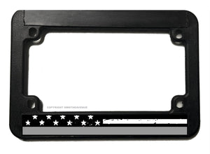 Support Correction Officers Silver Colored American Flag Motorcycle License Plate Frame - OwnTheAvenue