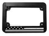 Support Correction Officers Silver Colored American Flag Motorcycle License Plate Frame - OwnTheAvenue