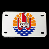 French Polynesia Coat of Arms Flag V01 Motorcycle Metal License Plate - OwnTheAvenue