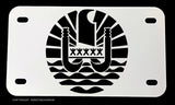 French Polynesia Coat of Arms Flag Motorcycle Metal License Plate - OwnTheAvenue