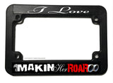 I Love To Make Her Roar! Exhaust Bopper Chopper Biker Motorcycle License Plate Frame - OwnTheAvenue