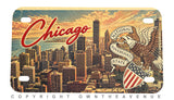 Chicago Souvenir Style Motorcycle Metal License Plate