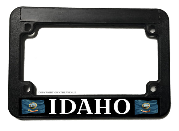 Idaho Flag Wavey Art Style Motorcycle License Plate Frame - OwnTheAvenue