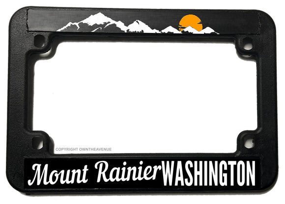 Mount Rainier Washington Motorcycle License Plate Frame - OwnTheAvenue