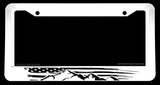 USA American Flag Mountains Off Road White License Plate Frame - OwnTheAvenue