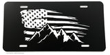 USA American Flag Grunge Mountains Off Road Rugged License Plate Cover - OwnTheAvenue