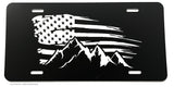 USA American Flag Grunge Mountains Off Road Rugged License Plate Cover