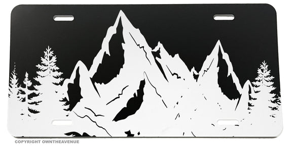 Mountains Forest Hiking Camping Trees Nature V03 License Plate Cover - OwnTheAvenue