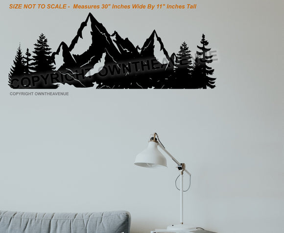 Mountain Nature Trees Badge Style Wall Decal Sticker Vinyl Home Decor 30