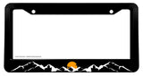 Mountains Sunset Scenery Off Road Black License Plate Frame - OwnTheAvenue