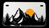Mountains Hiking Camping Nature Scene Motorcycle Metal License Plate - OwnTheAvenue