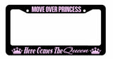 Move Over Princess Funny Joke Cute Girl Car Truck License Plate Frame