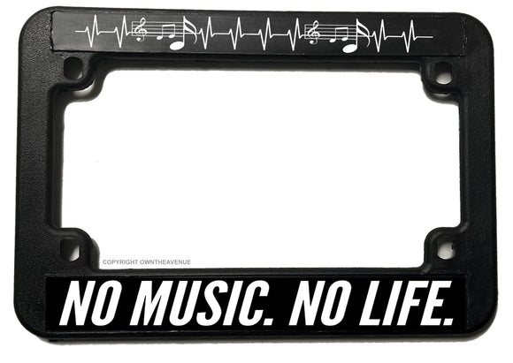 No Music No Life Humor Joke Love Motorcycle License Plate Frame - OwnTheAvenue