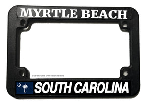 Myrtle Beach South Carolina Flag Motorcycle License Plate Frame