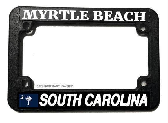 Myrtle Beach South Carolina Flag Motorcycle License Plate Frame