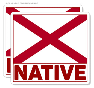 x2 Alabama AL Flag Vinyl Sticker Pack Lot Native - 3.5" Inches Each