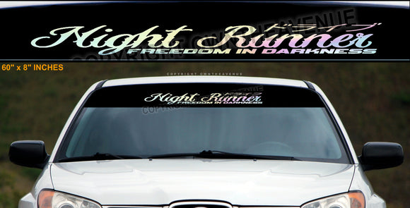 Night Runner JDM Kanji Drift Sun Visor Strip Windshield Banner Sticker Decal - OwnTheAvenue