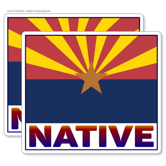 x2 Arizona Flag Native Car Truck Laptop Bumper Vinyl Sticker Decal 3.5