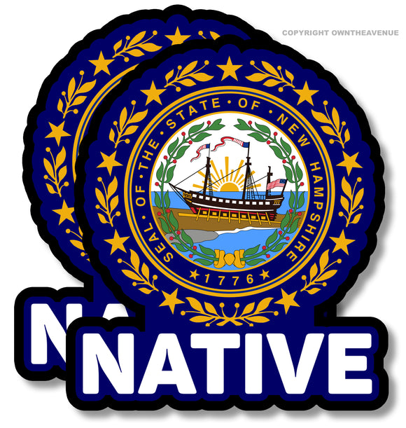 x2 New Hampshire Flag Vinyl Sticker Pack Lot Native - 3.5