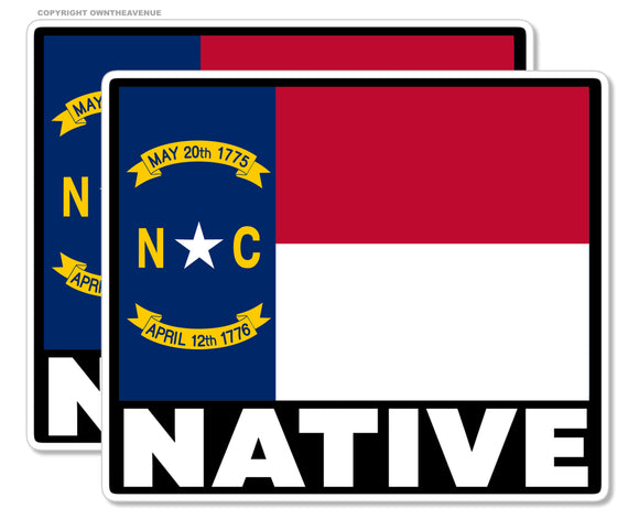 x2 North Carolina Flag Vinyl Sticker Pack Lot Native - 3.5