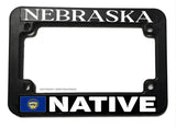 Nebraska Native Flag Motorcycle License Plate Frame - OwnTheAvenue