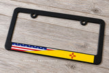 New Mexico USA American Flag Black License Plate Frame