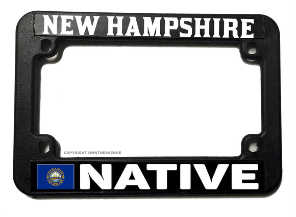 New Hampshire Native Flag Motorcycle License Plate Frame