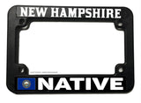 New Hampshire Native Flag Motorcycle License Plate Frame