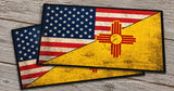 2Pcs New Mexico USA American Flag Rustic Style Vinyl Sticker Decal 4"