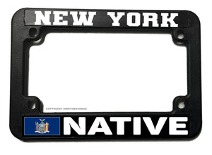 New York Flag Native Motorcycle License Plate Frame