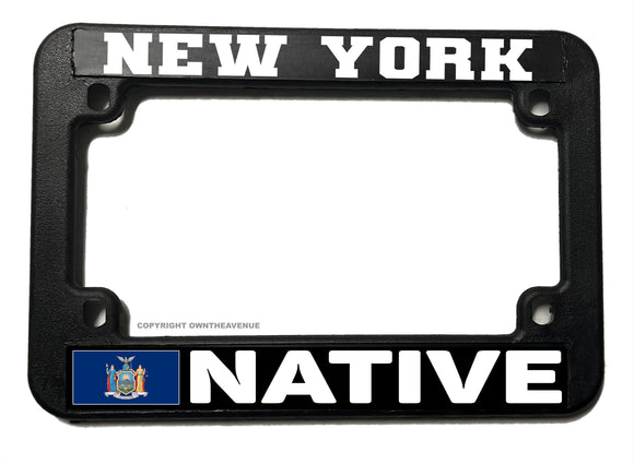New York Flag Native Motorcycle License Plate Frame