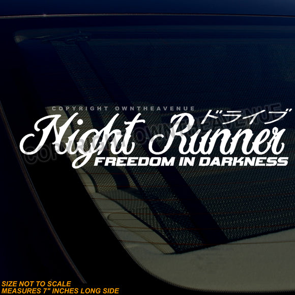 Night Runner JDM Kanji Japanese Drifting V001 Sticker Decal - OwnTheAvenue
