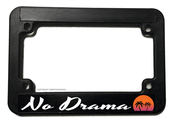 No Drama Synth Wave Retro Bopper Chopper Biker Motorcycle License Plate Frame - OwnTheAvenue