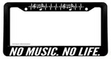 No Music No Life Humor Joke Love Car Truck Black License Plate Frame - OwnTheAvenue