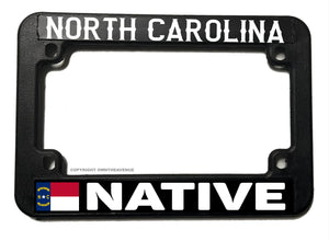 North Carolina Flag Native Motorcycle License Plate Frame