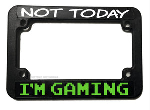 Gaming Funny Joke Gamer Vintage Old School Biker Motorcycle License Plate Frame - OwnTheAvenue