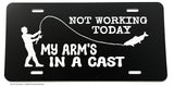 Not Working Today Funny Humor Fishing Auto License Plate