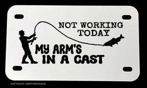 Not Working Today Fishing Funny Joke Humor Motorcycle Metal License Plate