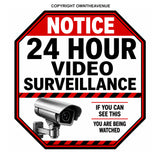 6Pcs Notice 24 Hour Surveillance CCTV Video Camera Holographic Sticker Decals