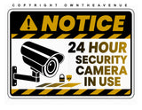 2Pcs Notice 24 Hour Surveillance CCTV Video Camera Holographic Sticker Decals 5"