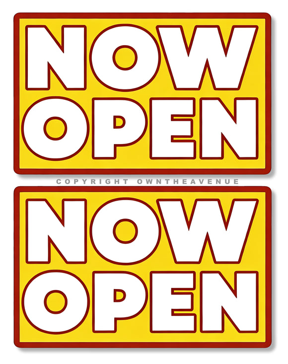 2Pcs Now Open Store Retail Sign Vinyl Sticker Decals 5
