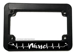 Nurse Stethoscope Heart Beat Motorcycle License Plate Frame - OwnTheAvenue
