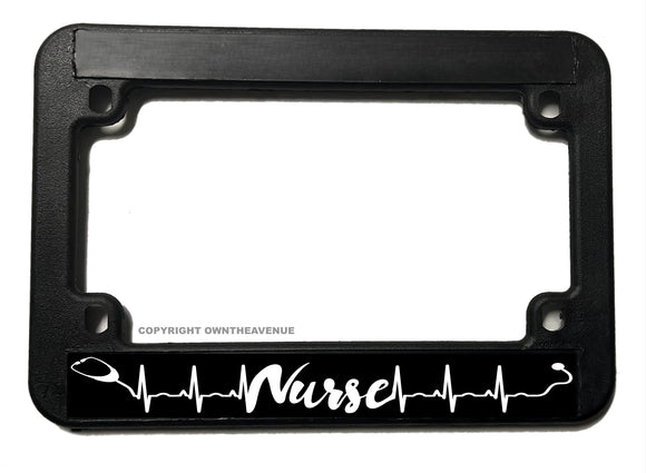 Nurse Stethoscope Heart Beat Motorcycle License Plate Frame - OwnTheAvenue