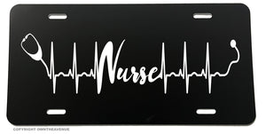 Nurse Stethoscope Heart Beat Car Truck Auto License Plate