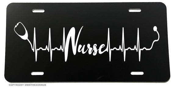Nurse Stethoscope Heart Beat Car Truck Auto License Plate