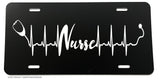 Nurse Stethoscope Heart Beat Car Truck Auto License Plate