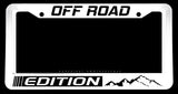 Off Road Edition Mountains Truck Lifted Auto White License Plate Frame - OwnTheAvenue