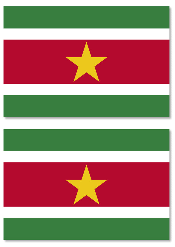 2Pcs Suriname World Country Flag Sticker Decals 3.5