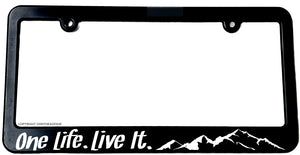 One Life Live It Off Road SUV Truck Mountain Hiking Slim License Plate Frame - OwnTheAvenue